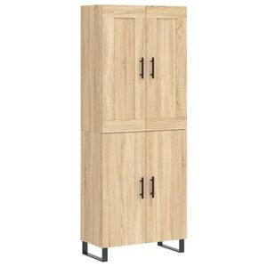 vidaXL Highboard sonoma eik 69,5x34x180 cm konstruert tre