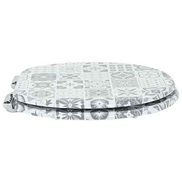 vidaXL Myk-lukking toalettsete Bl&aring; og hvit porselen 44 x 38 cm