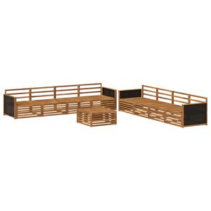 vidaXL Utend&oslash;rs sofa-sett 9 pcs Naturlig Massivt akasietre