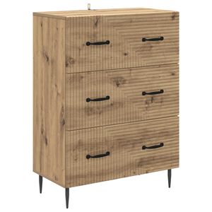 vidaXL Skuffeskap Artisan eik 66 x 34,5 x 89,5 cm Konstruert tre