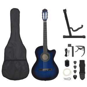vidaXL Western gitarsett 12 deler med equalizer og 6 strenger bl&aring;