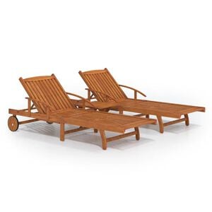 vidaXL Solsenger 2 stk med bord heltre akasie