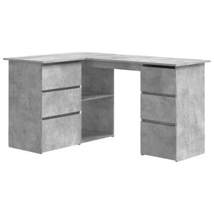 vidaXL Skrivebord for hj&oslash;rne betonggr&aring; 145x100x76 cm konstruert tre