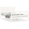 vidaXL Sengeramme med hodegavl hvit small double heltre
