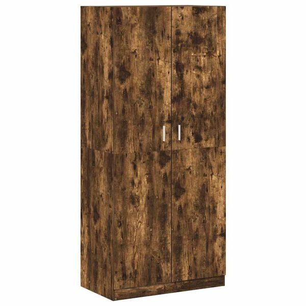 vidaXL Garderobe r&oslash;kt eik 90x52x200 cm konstruert tre