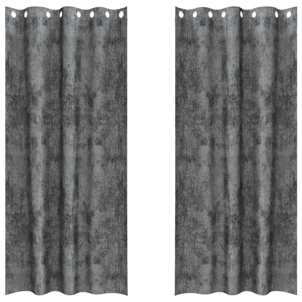 vidaXL Fl&oslash;yel Gardiner med gardiner 2 pcs Gr&aring; 245 x 140 cm Fl&oslash;yel