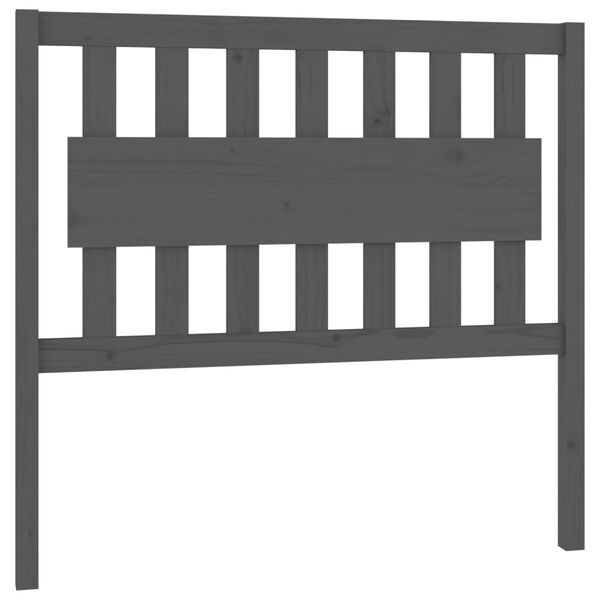 vidaXL Sengegavl grå 105,5x4x100 cm heltre furu