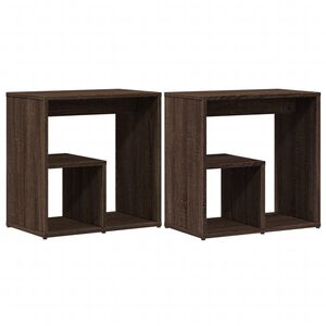 vidaXL Sidebord 2 stk brun 50x30x50 cm konstruert tre