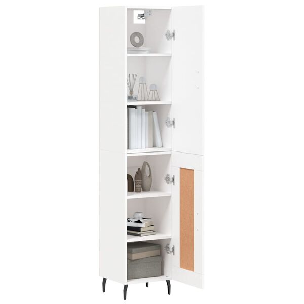 vidaXL Highboard hvit 34,5x34x180 cm konstruert tre