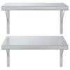 vidaXL Vegghyller 2 stk 50x40 cm s&oslash;lv rustfritt st&aring;l