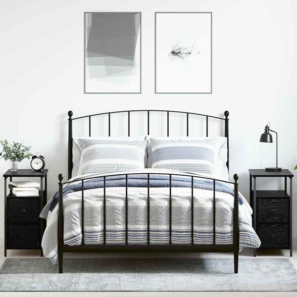 vidaXL Nattbordskap 2 pcs Svart eik 30 x 60 x 60 cm Konstruert tre