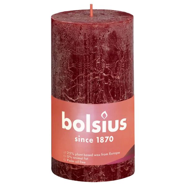 Bolsius Rustikke s&oslash;ylelys Shine 4 stk 130x68 mm fl&oslash;yelsr&oslash;d