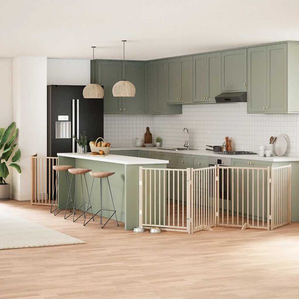 vidaXL Hundeport sammenleggbar 6 paneler 480 cm poppeltre