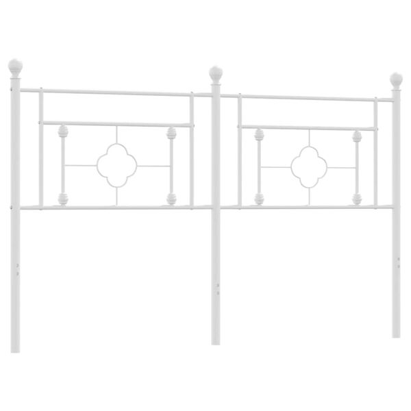 vidaXL Utskiftbar sengegavl i metall hvit 160 cm