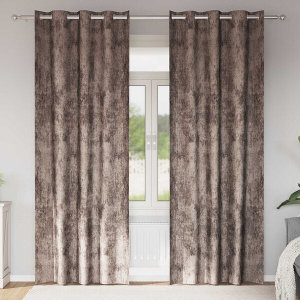 vidaXL Fl&oslash;yel Gardiner 2 pcs Cappuccino 225 x 140 cm Fl&oslash;yel