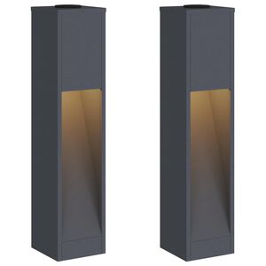 vidaXL Solcelle LED Stibelys 2 stk. Varmhvit 18 x 18 x 80 cm