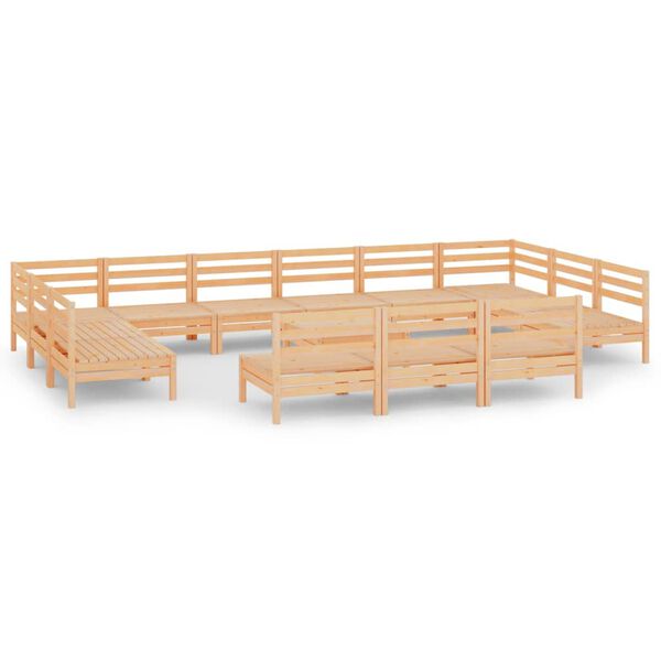 vidaXL Hagesofagruppe 14 deler heltre furu