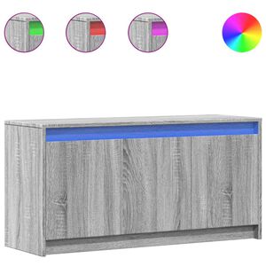 vidaXL TV-benk med LED gr&aring; sonoma 100x34x50 cm konstruert tre