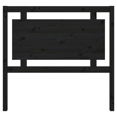 vidaXL Sengegavl svart 105,5x4x100 cm heltre furu