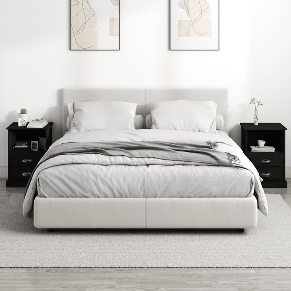 vidaXL Nattbord 2 stk svart 43x36x60 cm