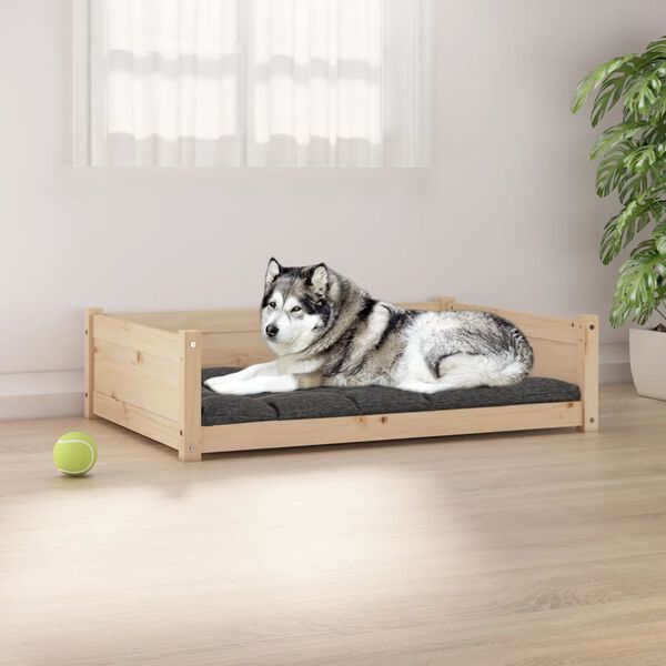 vidaXL Hundeseng 105,5x75,5x28 cm heltre furu