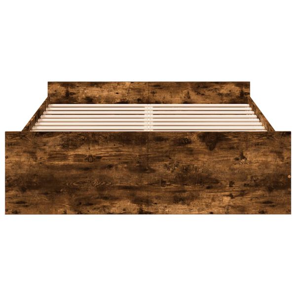 vidaXL Sengeramme med skuffer r&oslash;kt eik 120x190 cm konstruert tre