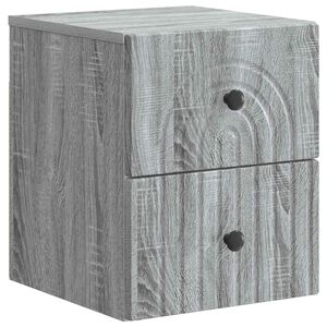 vidaXL Vegghengt Nattbord Gr&aring; sonoma 33 x 34,5 x 40 cm Konstruert tre