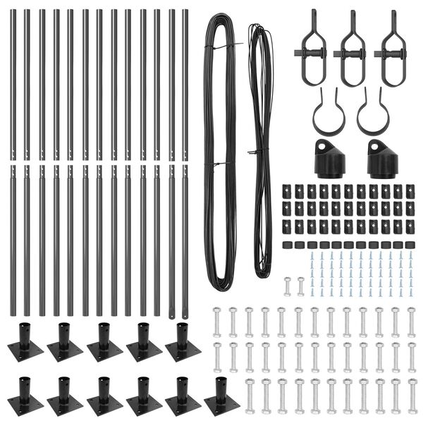 vidaXL Gjerdepunkter 13 pcs Grå Ø32mm 130 cm Galvanisert stål