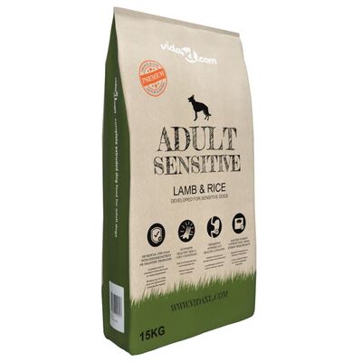 vidaXL Premium tørr hundemat Adult Sensitive Lamb & Rice 15 kg