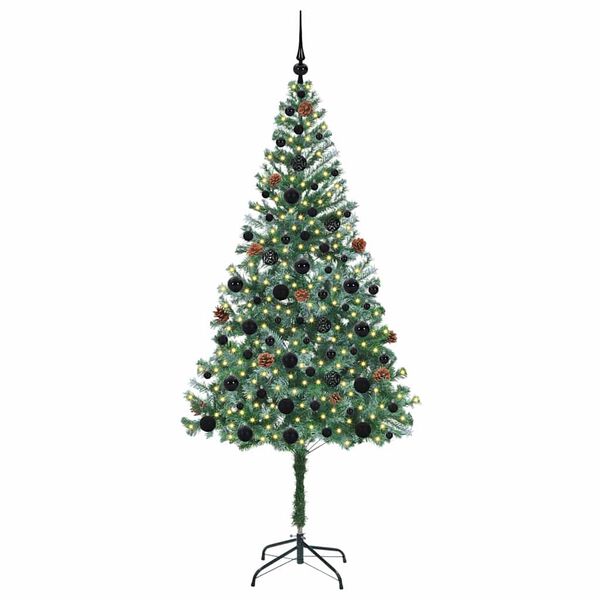 vidaXL Kunstig juletre med 300 LED med stativ gr&oslash;nn 180 cm PVC og st&aring;l