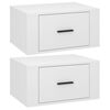 vidaXL Veggmonterte nattbord 2 stk h&oslash;yglans hvit 50x36x25 cm