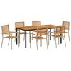 vidaXL Hage Spisegruppe 7 pcs Beige og Brun polyrotting