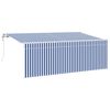 vidaXL Uttrekkbar markise Bl&aring; 350 x 200 cm stoff