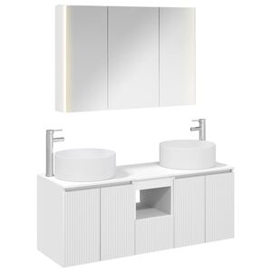 vidaXL Baderomsskapsett 4 pcs Hvit 103,5 x 15,5 x 70 cm Konstruert tre