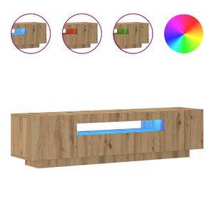 vidaXL TV-benk med LED-lys artisan eik 160x35x40 cm konstruert tre