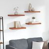 vidaXL Vegghylle Veggmontert 4 pcs R&oslash;d 50 x 23 x 4 cm Konstruert tre