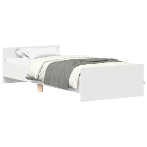 vidaXL Sengeramme hvit 75x190 cm konstruert tre