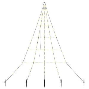 vidaXL LED juletre EKENAS 182 cm 112 LED-lys Varmhvit St&aring;l Varmhvit