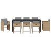 vidaXL Hage Spisegruppe 9 pcs Beige polyrotting