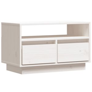 vidaXL TV-benk hvit 60x35x37 cm heltre furu