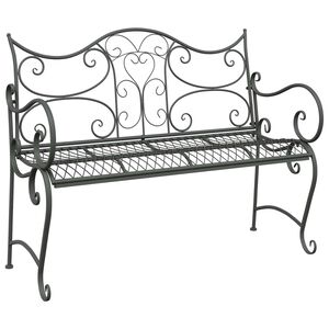 vidaXL Hagebenk 2-Antall seter 114 x 56,5 x 90 cm St&aring;l S&oslash;lvgr&aring;