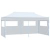 vidaXL Foldbart popup festtelt med sidevegger 3x6 m st&aring;l hvit