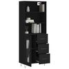 vidaXL Highboard svart 69,5x34x180 cm konstruert tre