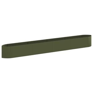 vidaXL Hevet Hagebed Olivengr&oslash;nn 380 x 40 x 40 cm St&aring;l