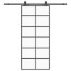 vidaXL Skyved&oslash;r med monteringssett svart 90x205 cm ESG-glass