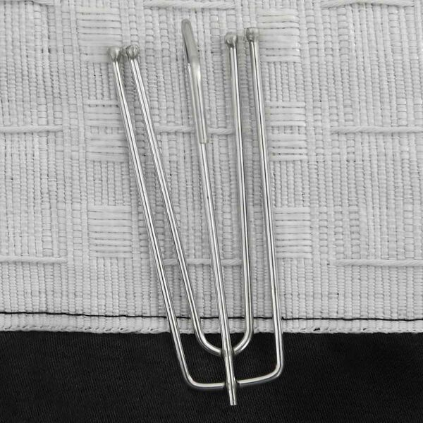 vidaXL Lystette gardiner kroker og lin-design 2 stk svart 140x175 cm