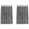 vidaXL Fl&oslash;yel Gardiner med gardiner 2 pcs Gr&aring; 175 x 140 cm Fl&oslash;yel