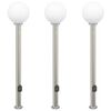 vidaXL Pullertlamper med sensor og stikkontakt 3 stk 120 cm rustfritt st&aring;l IP44