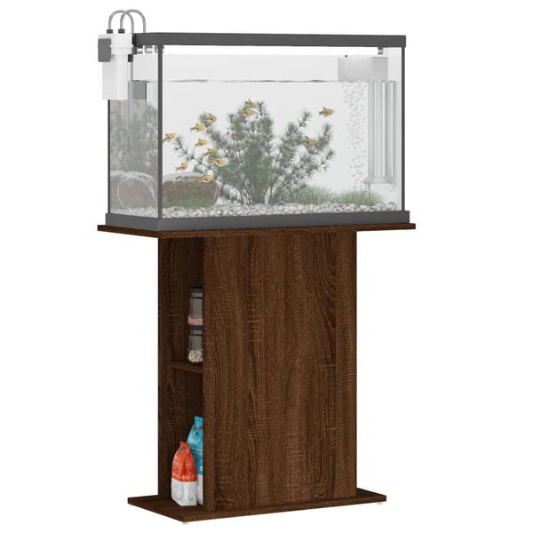vidaXL Akvariumstativ brun eik 75x36x72,5 cm konstruert tre