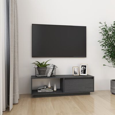 vidaXL TV-benk 110x30x33,5 cm heltre furu grå